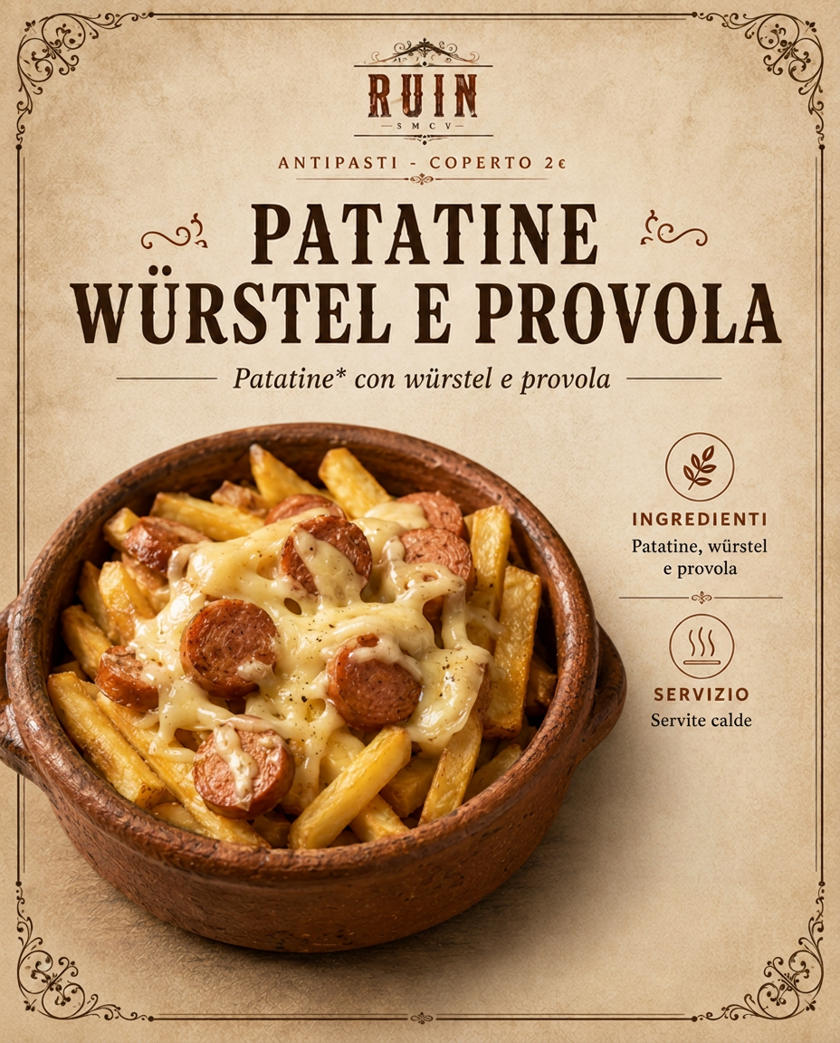 PATATINE WÜRSTEL E PROVOLA